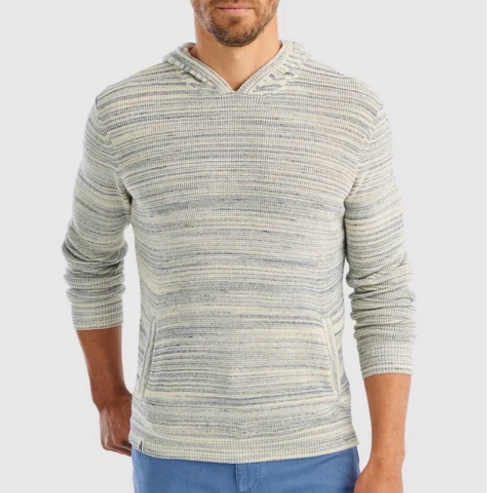 JOHNNIE O WILKES 100% COTTON, Johnnie-O WAFFLE STITCH PULLOVER HOODIE MENS LARGE